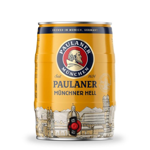 Paulaner  Münchner Hell lager, világos sör - 5 literes partyhordó