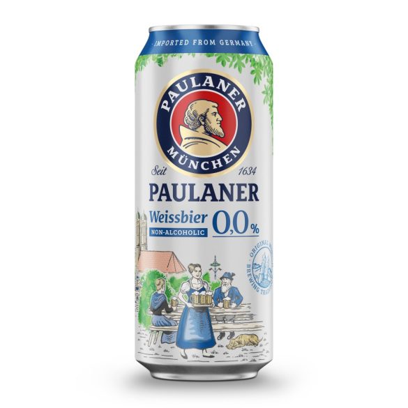 Paulaner Hefe Weissbier, szűretlen búzasör, alkoholmentes – 0,5 lit. dobozos