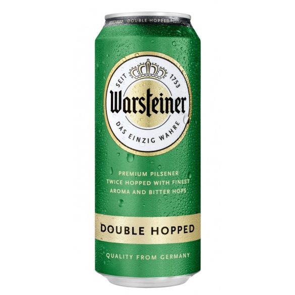Warsteiner Doublehopped, duplakomlós pilseni sör – 0,5 lit. dobozos