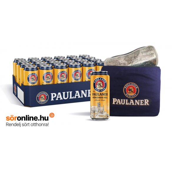 24db PAULANER Lager 0,5L dobozos sör ajándék hűtőtáskával
